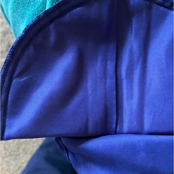 Vtg Adrianna Papell Silk Beaded Top L Royal Blue Silver Black Floral Gatsby Glam - Picture 5 of 9